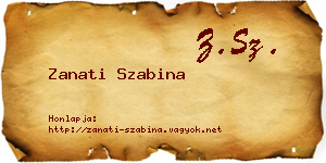 Zanati Szabina névjegykártya